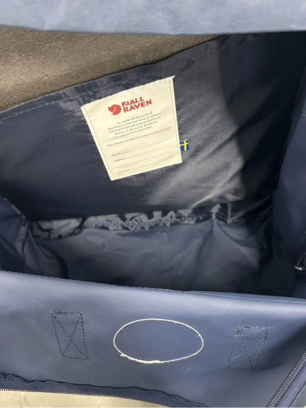 Fjallraven Kånken Classic Backpack in Navy with Red Logo